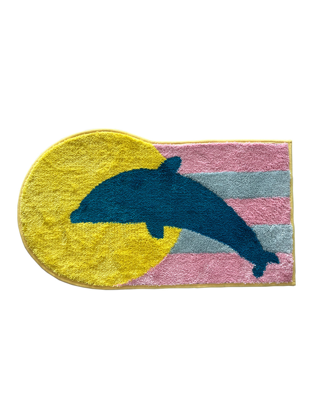 Dolphin and Pink Wave Bath Mat