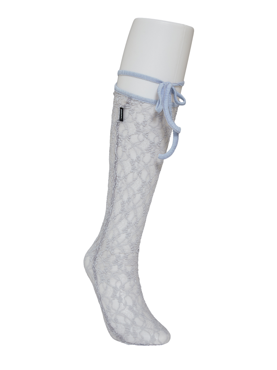 Lace String Knee Socks - Sky