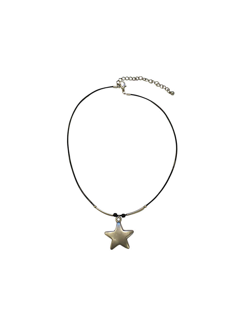 Bold Star Necklace - Black Silver