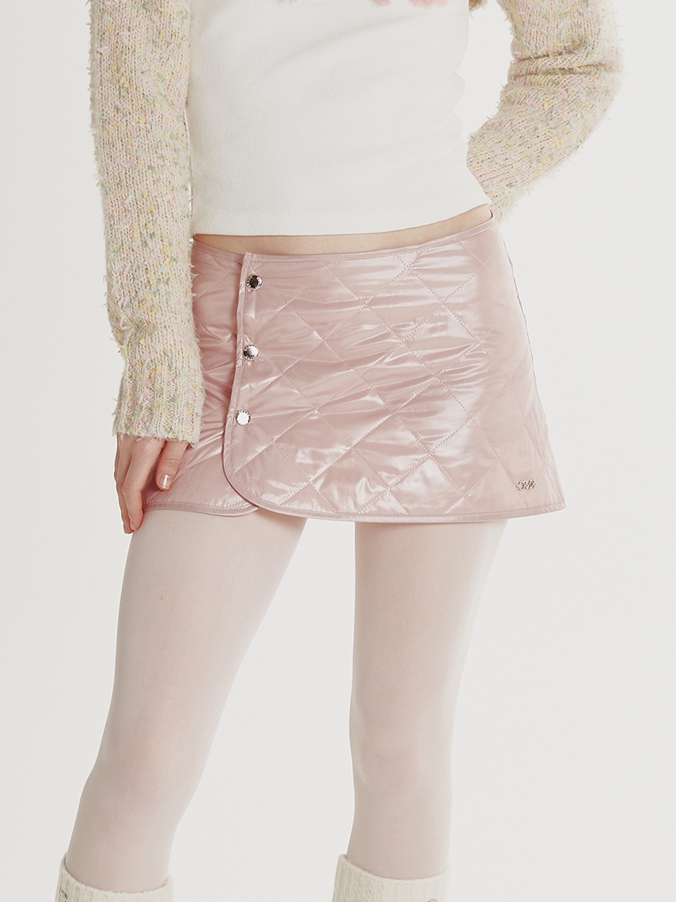 Padded Wrap Skirt - Pink