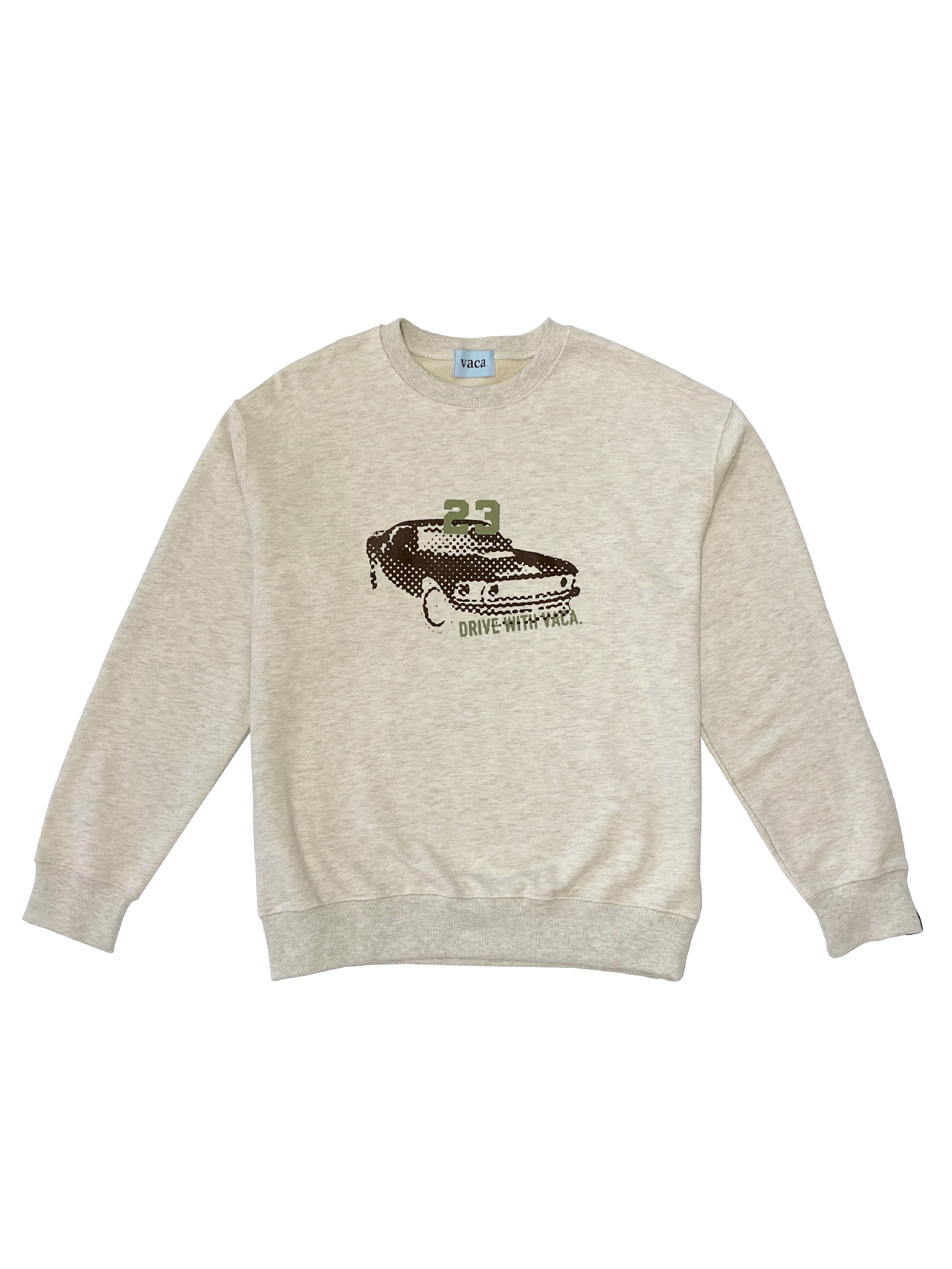 Vintage Car Sweatshirt - Oatmeal