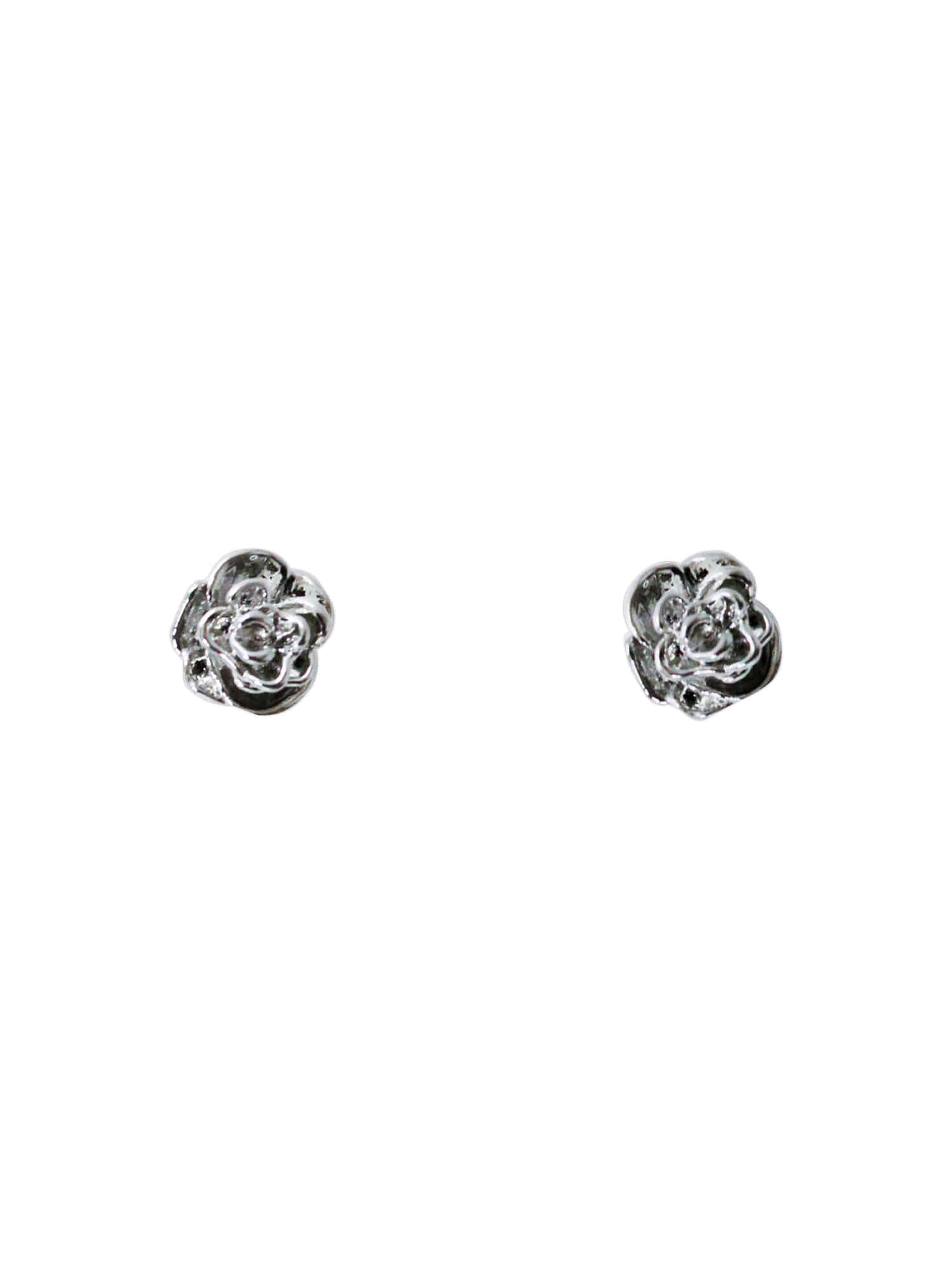 Rose Flower Silver Earring