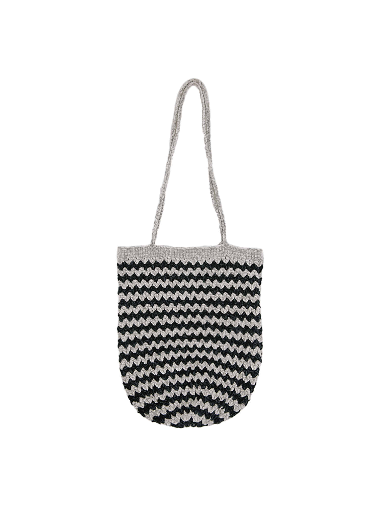 Velvet Stripe Shoulder Bag - Gray