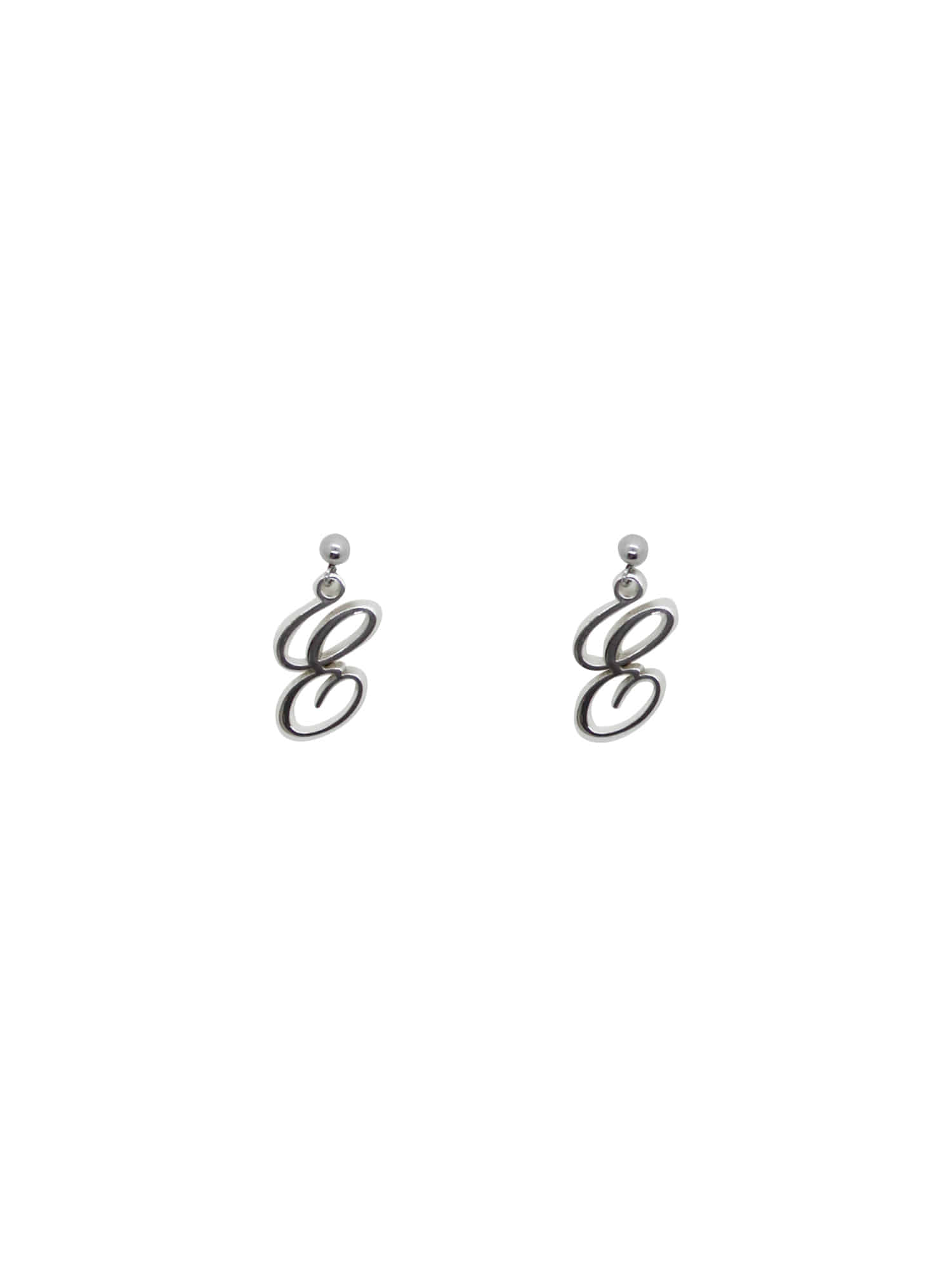 Logo Initial Silver Earring