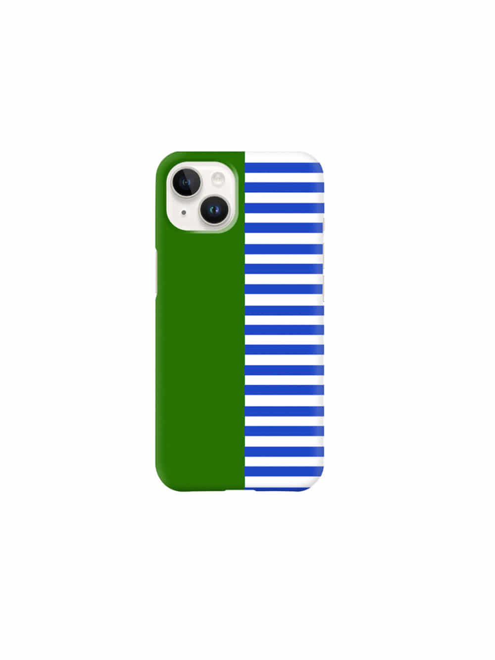 Half Stripe Phone Case - Green Blue