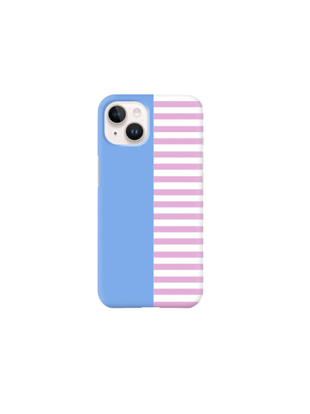 Half Stripe Phone Case - Sky Blue Pink