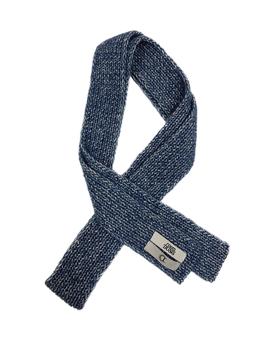 Handmade Knit Muffler - Multi Navy