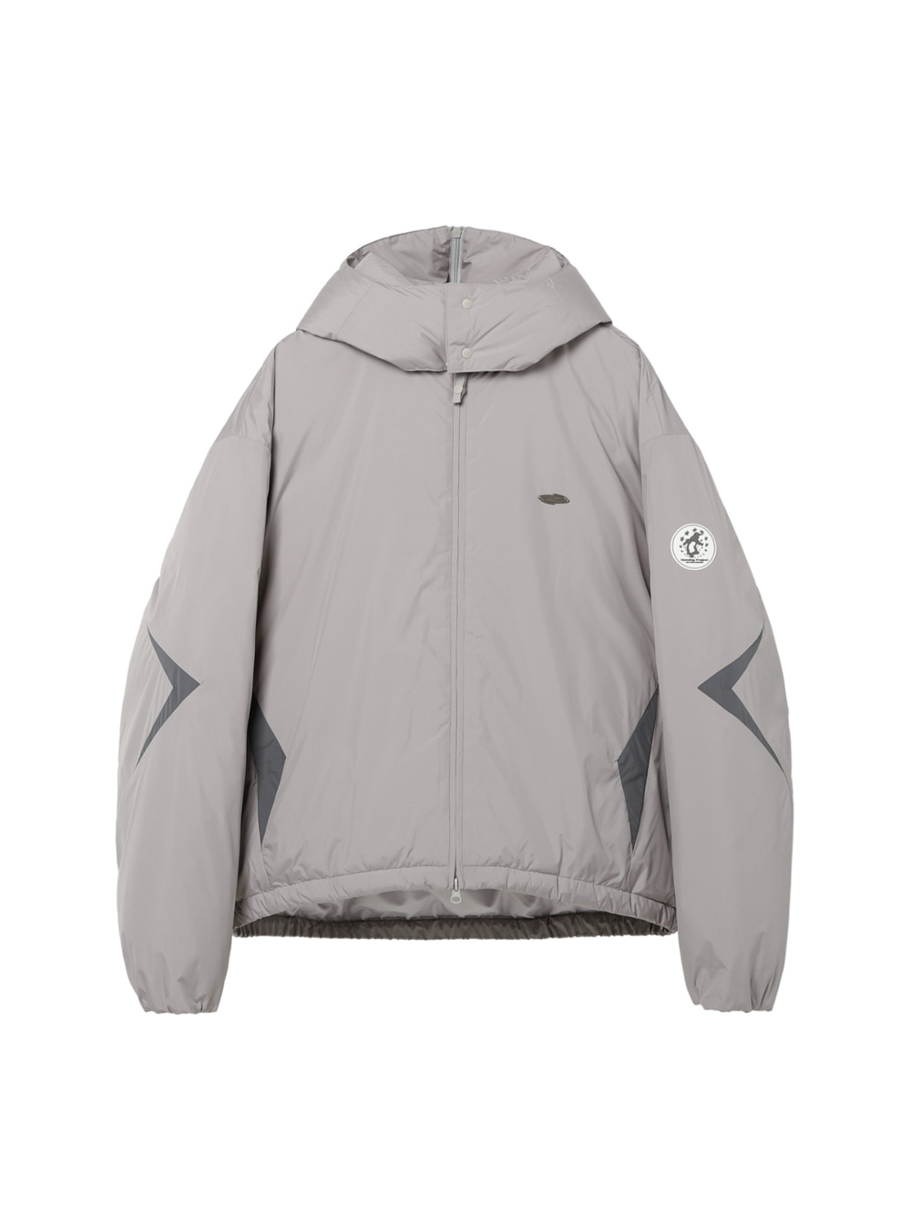 Geometric Puffer Jacket - Grey