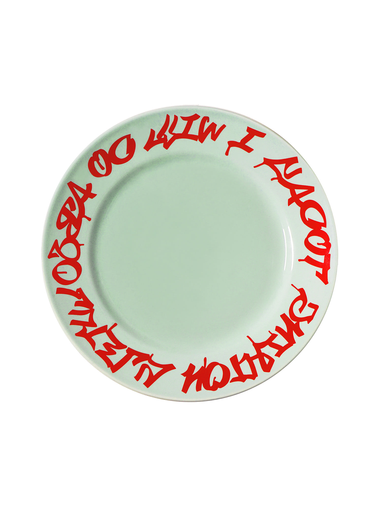 Mint &amp; Red│M│Flipped Ceramic Plate