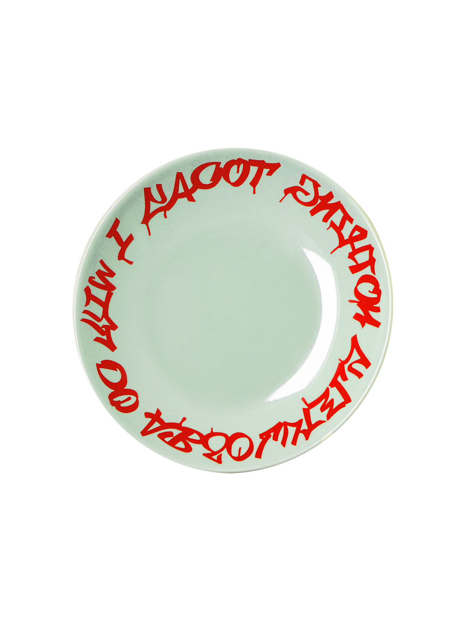 Mint &amp; Red│S│Flipped Ceramic Plate