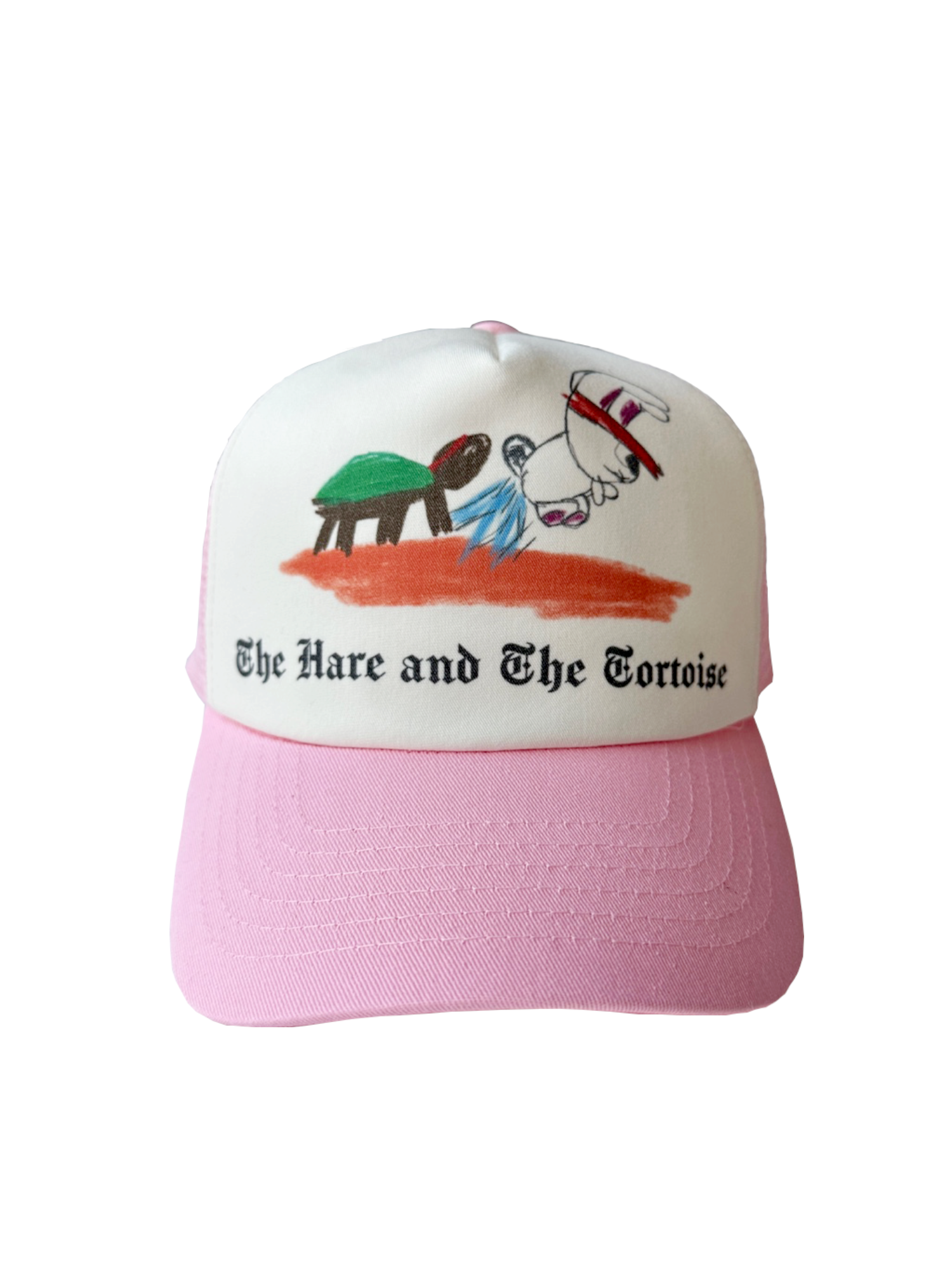 The Hare and Tortoise Trucker Cap - Pink