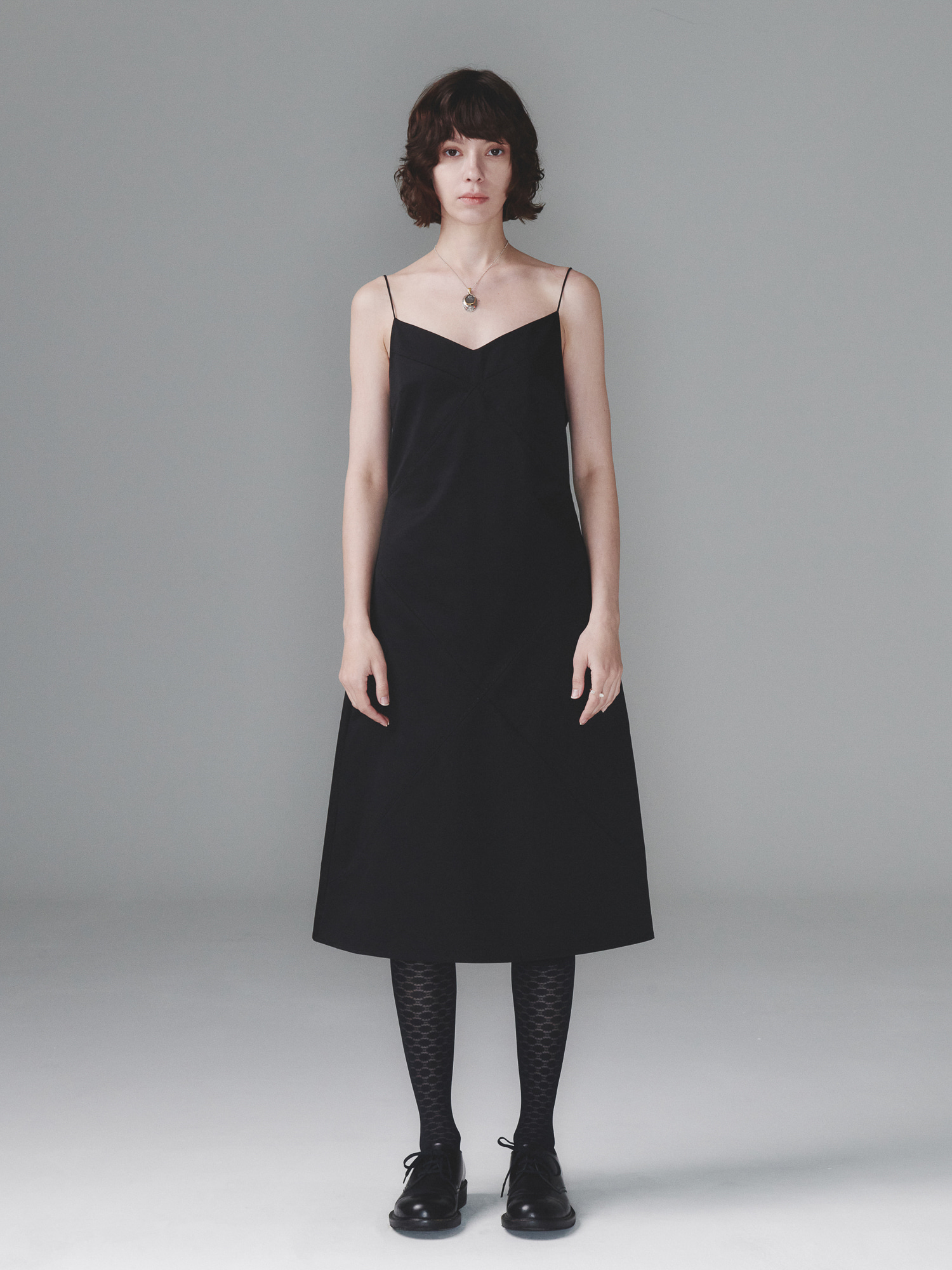Stitched Midi Dress - Black