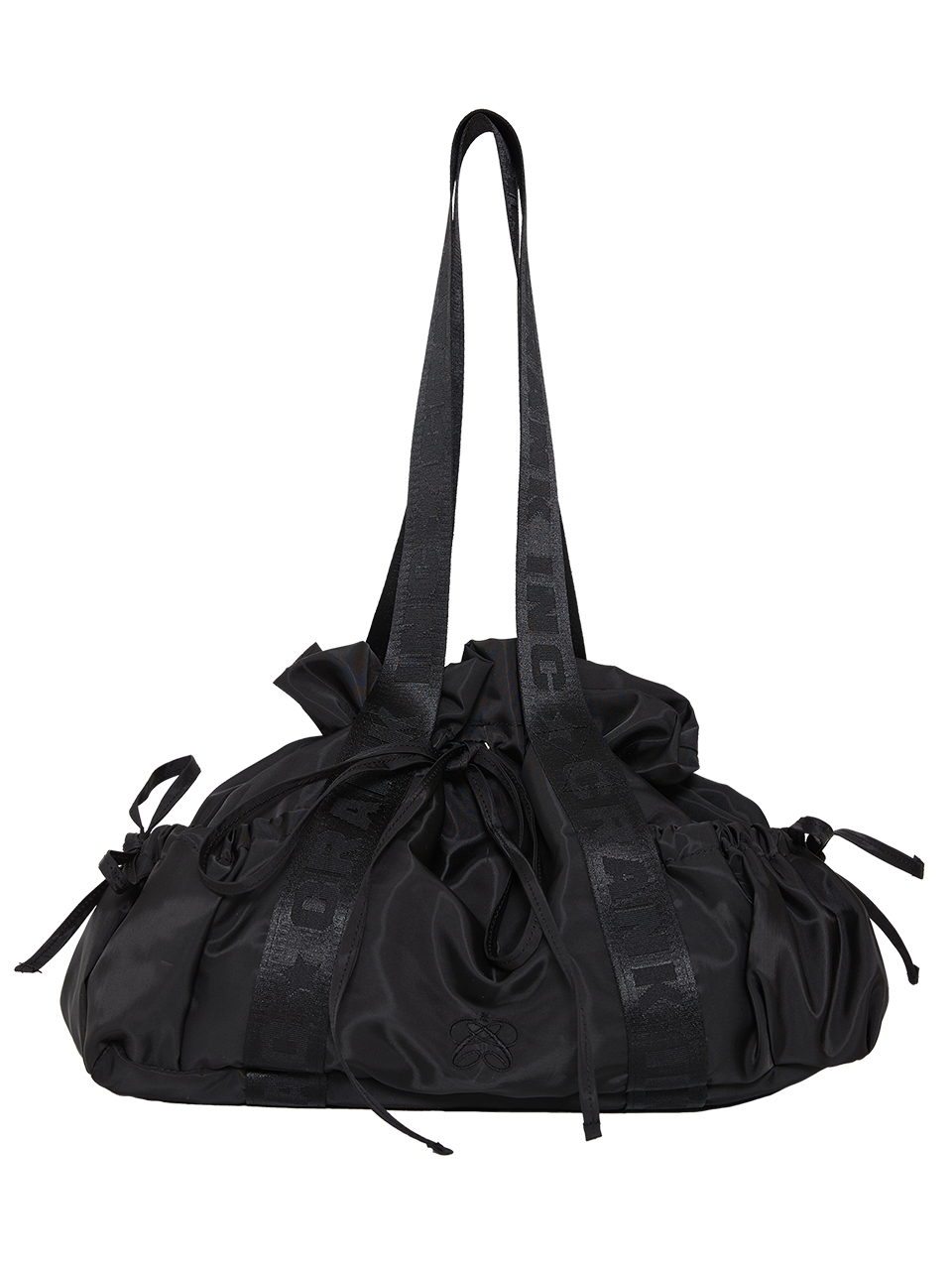 Pocket String Shoulder Bag - Black
