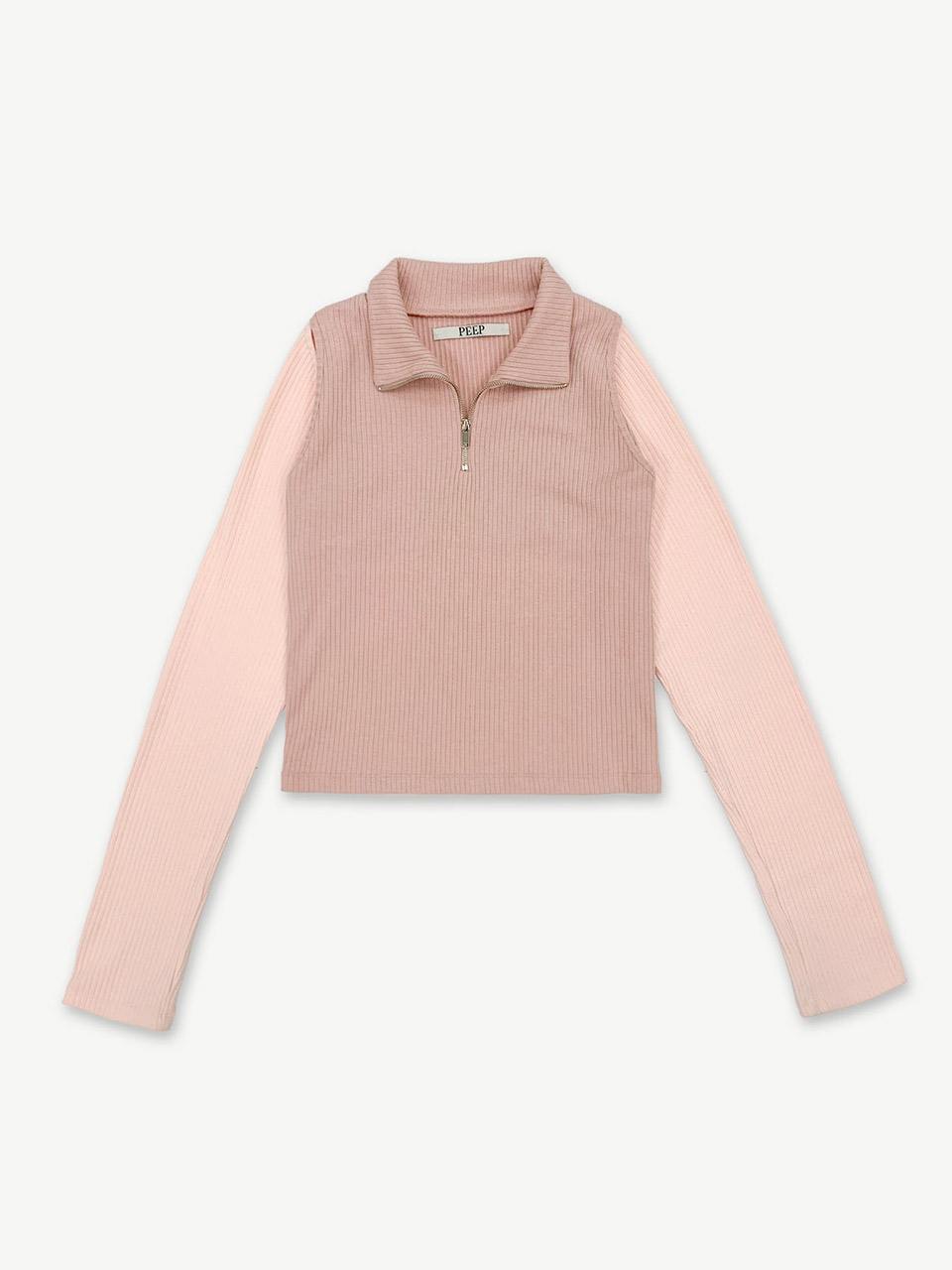Double Layered Zip-Up - Coral