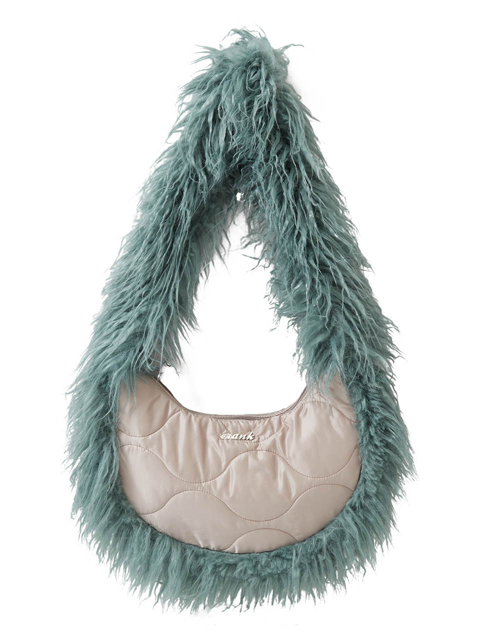 Padded Fur Shoulder Bag - Beige