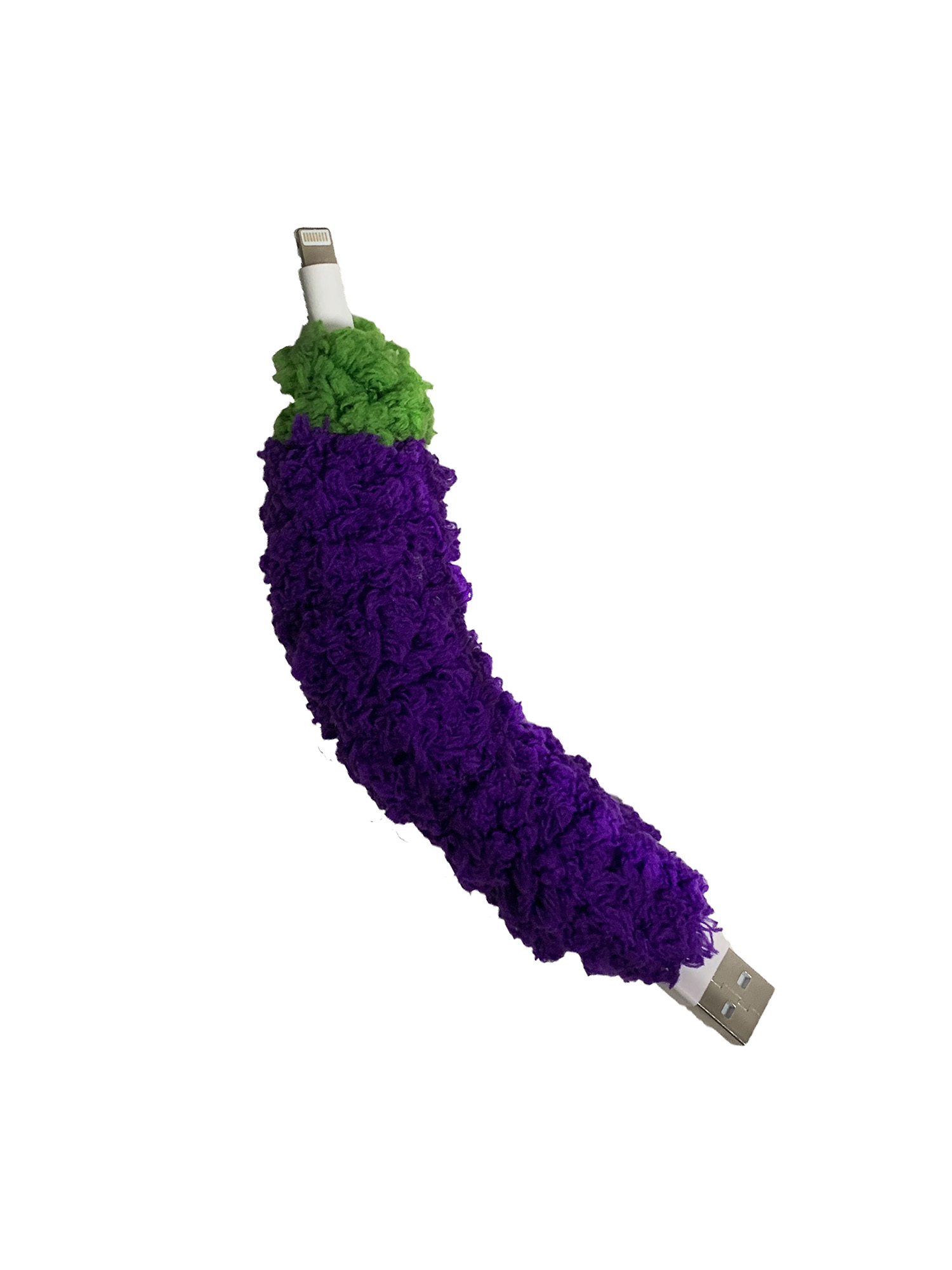 Fuzzy Mini Cable_Eggplant